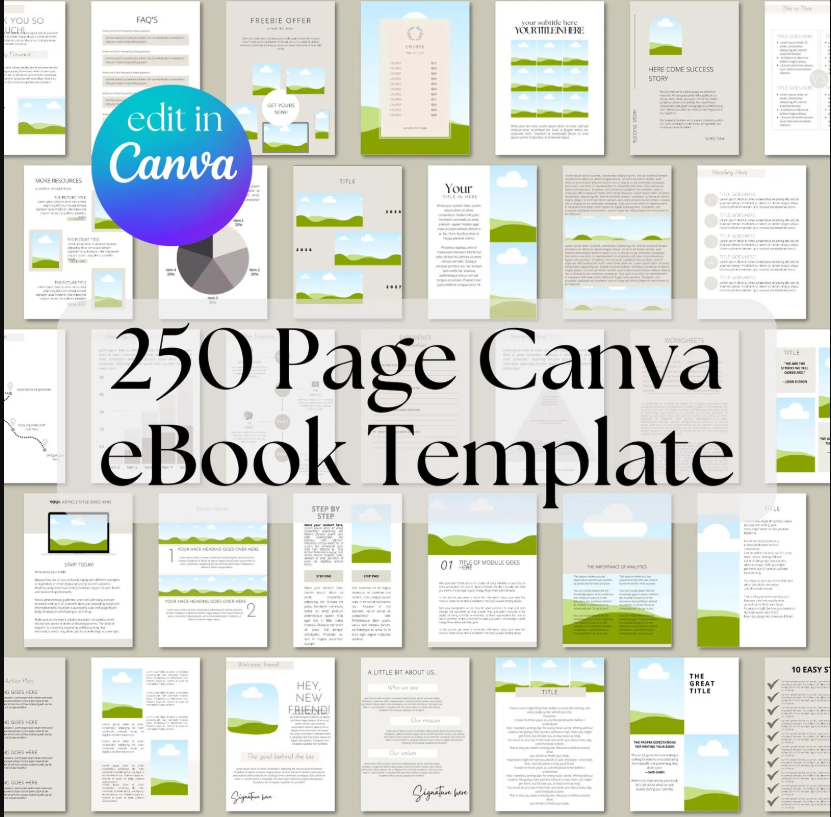 Canva eBook Template – 250 Editable Pages for Workbooks, Courses & Lead Magnets